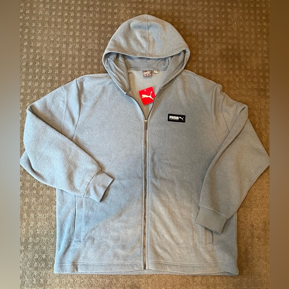 Puma Light Blue Full-Zip Hoodie
